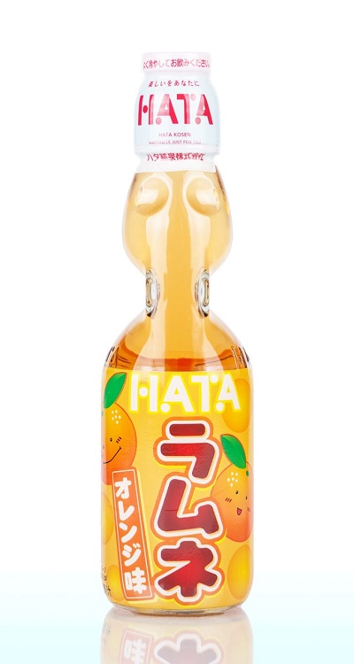 Soda Ramune gusto Arancia - Hata Kosen 200ml.